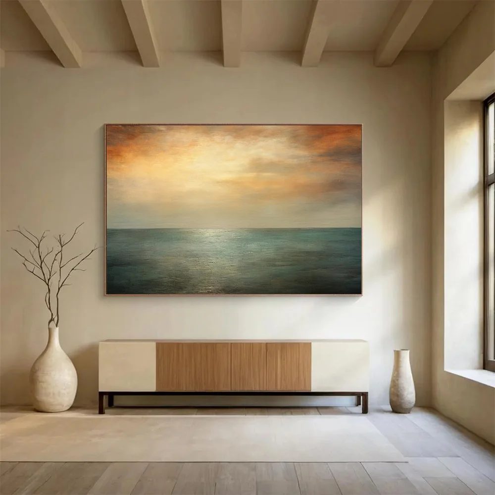 Office Original Coastal Living Bedroom Canvas Artwork 4XO0D